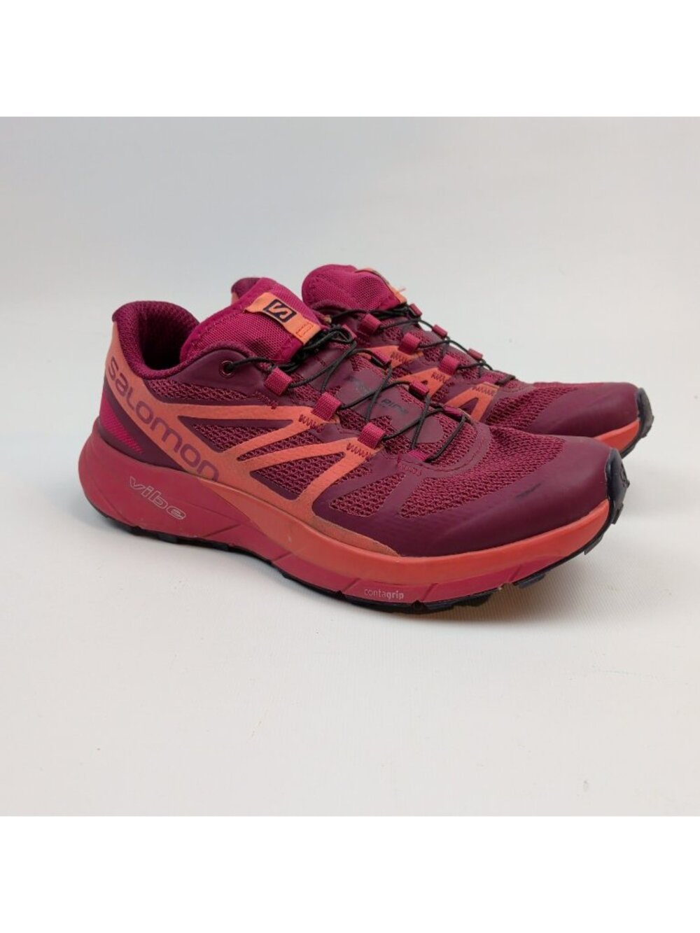 Salomon Sense Ride Trail Running Shoe Women's 6 US Sangria/Living Coral/Virtual